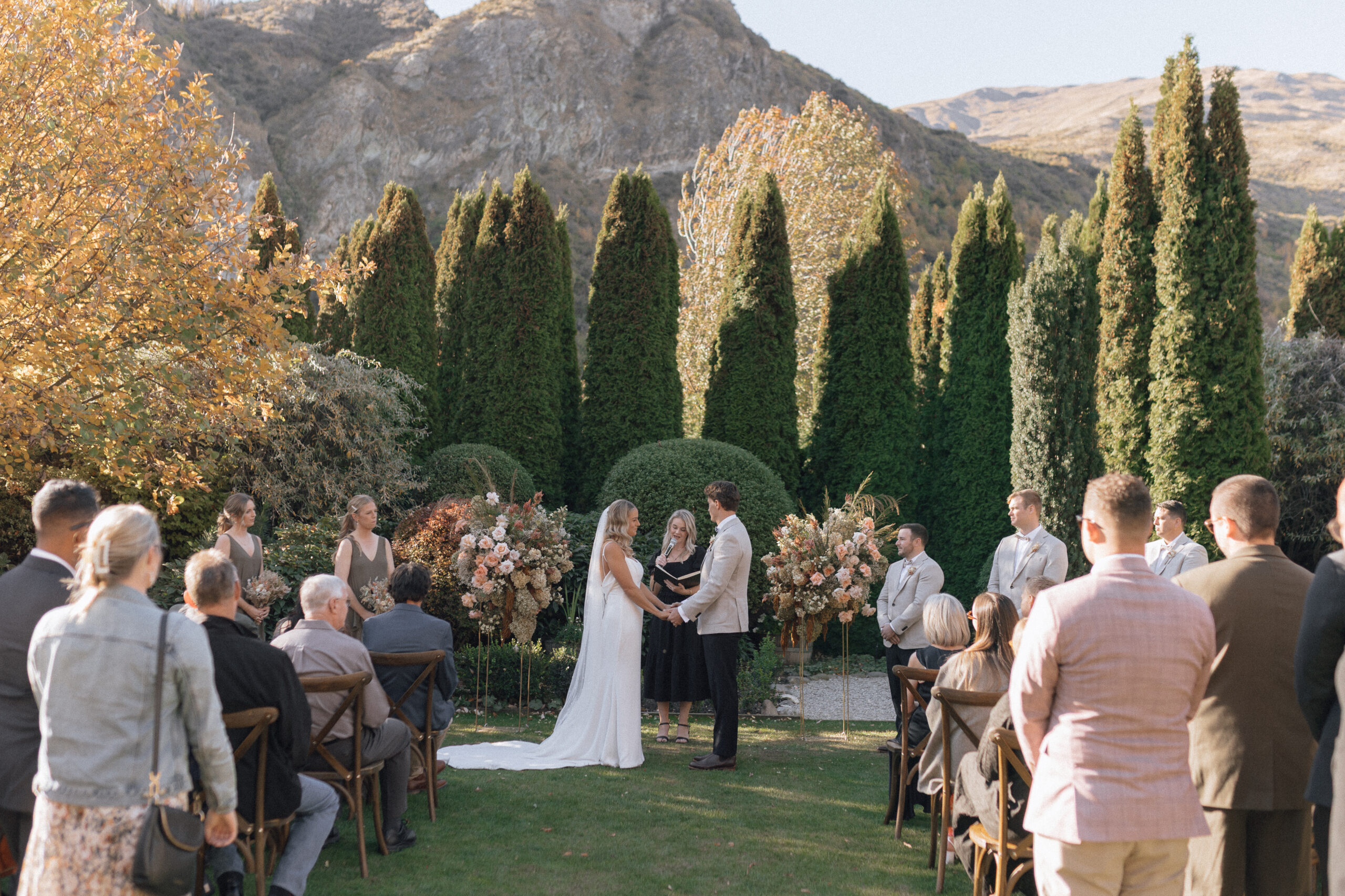 wedding ceremony at winehouse queenstown